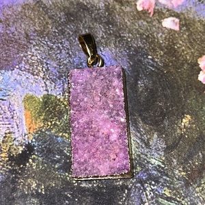 Gorgeous Druzy pendant gold plated bale for chain or pearls velvet etc